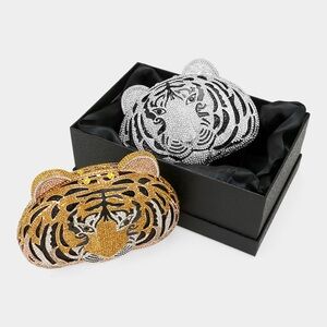 Tiger Head Crystal Clutch
